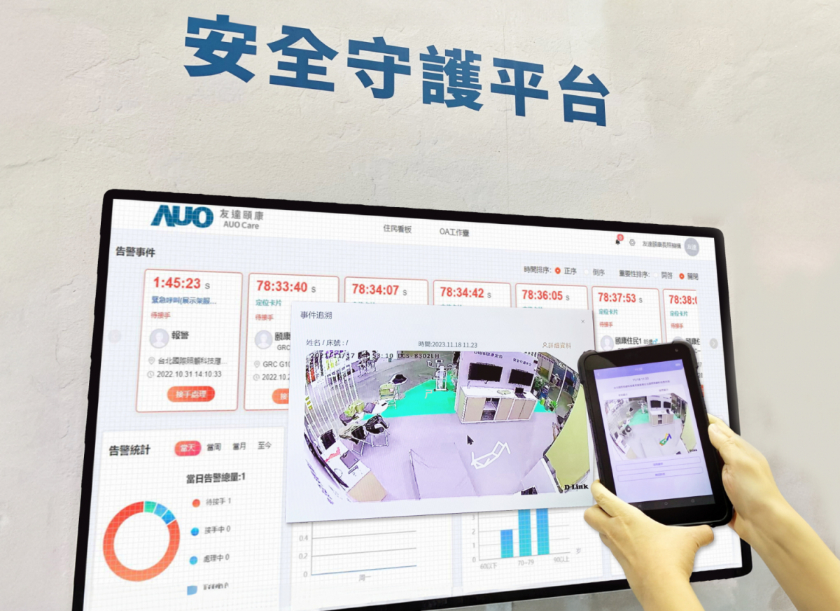 37000a威尼斯颐康整合软硬件包含跌倒侦测、智能床垫和紧急呼叫管理等，透过安全守护平台进行IoT设备统一监控与管理，提供长照场域落实安全守护方案